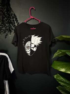 Naruto Shippuden Kakashi and Obito Split Face Graphic T-Shirt